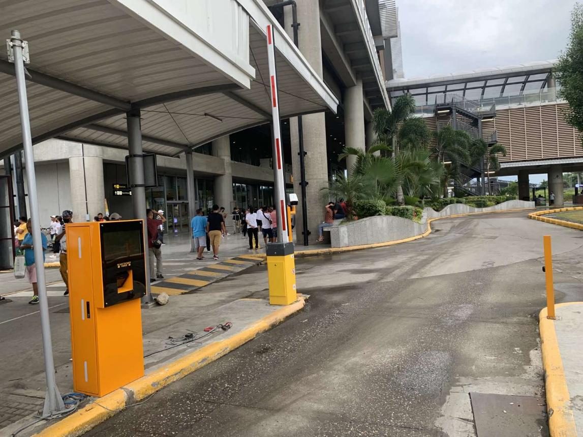 Parking entrance with barrier gate at Cebu Airport