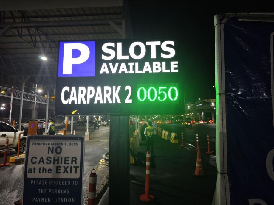 Parking slot availability display at NAIA